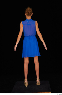 Sarah Kay blue dress casual dressed standing whole body 0005.jpg